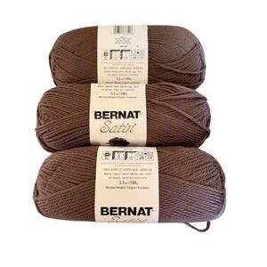 Bernat Satin Yarn Lot of 3 Taupe Heather 04015 Matching Lot Discontinued